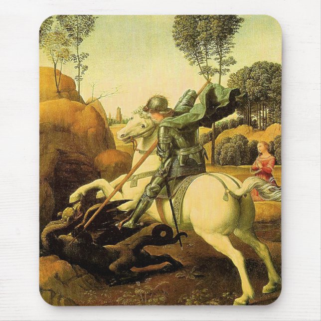 Raphael's "St. George and the Dragon" (circa 1505) Mouse Mat (Front)