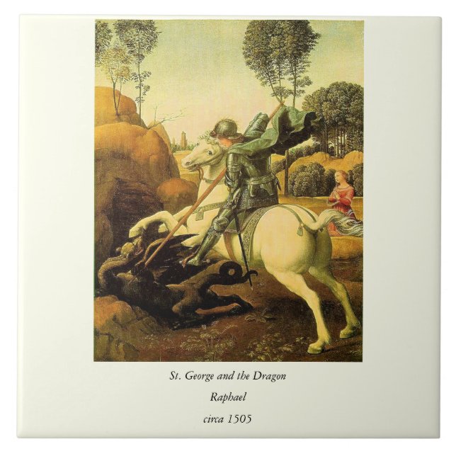 Raphael's "St. George and the Dragon" (circa 1505) Tile (Front)