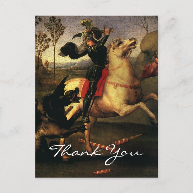 Raphael's St. George Fighting the Dragon Postcard (Front)