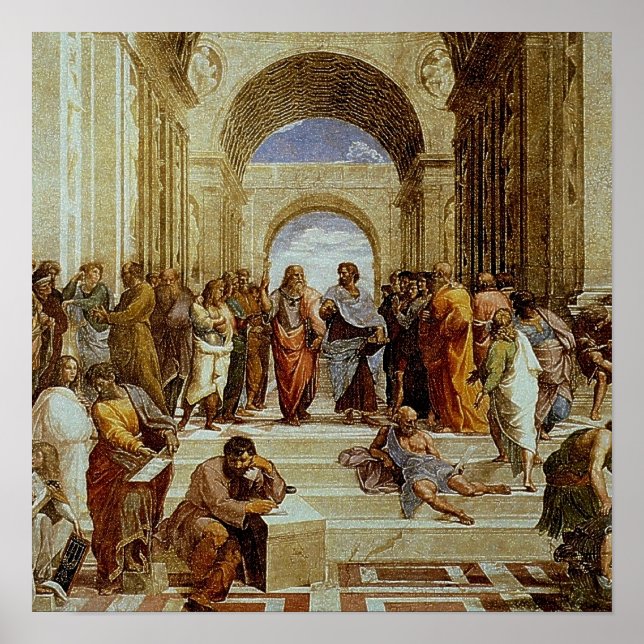 Raphael's "The School of Athens" Detail circa 1511 Poster (Front)