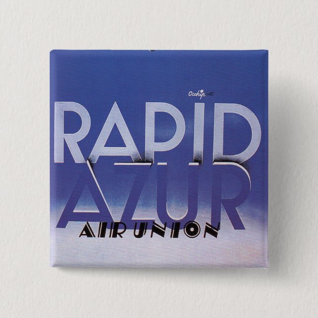 Rapid Azur 15 Cm Square Badge (Front)