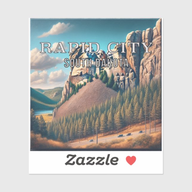 Rapid City South Dakota 3 Inch Vinyl Sticker (Sheet)