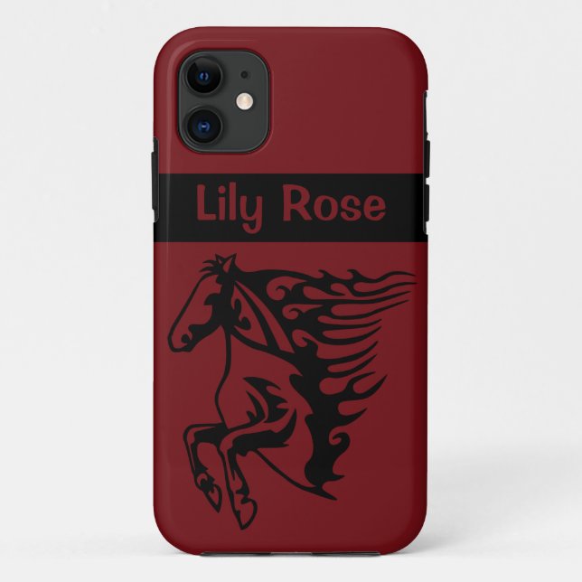 Rapid Red Pony Horse Bronco Stallion Lineart Case-Mate iPhone Case (Back)