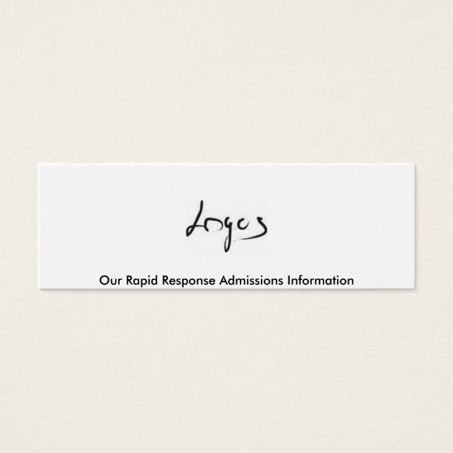 Rapid Response Admissions Information Card (Front)