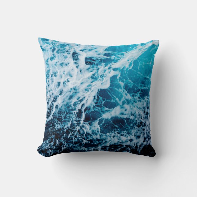 Rapid sea while sailing ship. Dramatic and picture Cushion (Front)