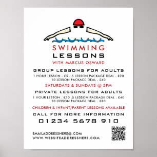 Rapid Swimming Icon, Swimming Lesson Advertising Poster