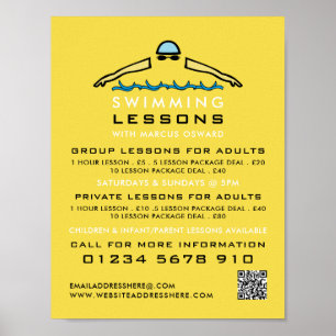 Rapid Swimming Icon, Swimming Lesson Advertising Poster