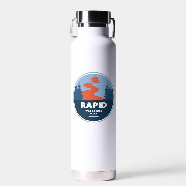 Rapid Wild And Scenic River Idaho Water Bottle (Front)