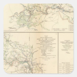 Rappahannock R, Chancellorsville, Fredericksburg Square Sticker