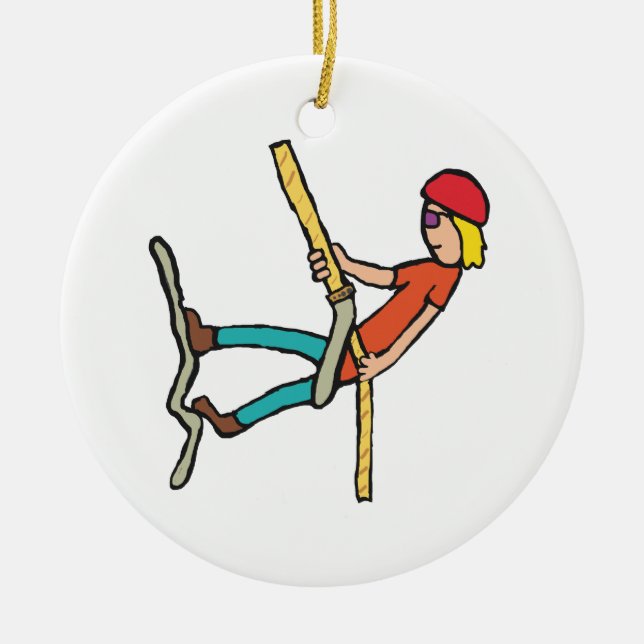 Rappelling Ceramic Tree Decoration (Front)