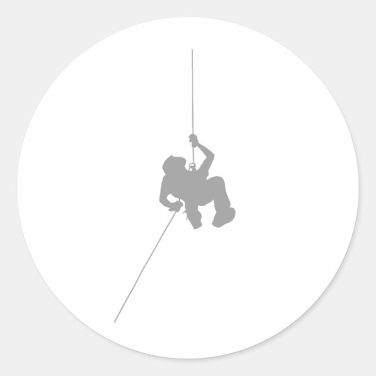 rappelling classic round sticker