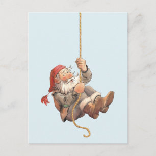 Rappelling Santa Merry Christmas Holiday Postcard