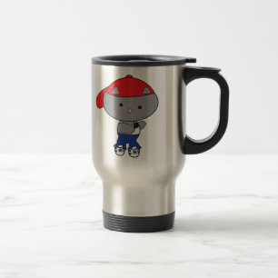 Rapper Cat in Tank Top Travel Mug