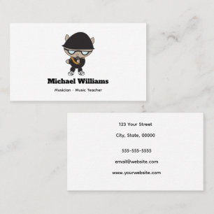 Rapper Cat Musician Personalize Business Card
