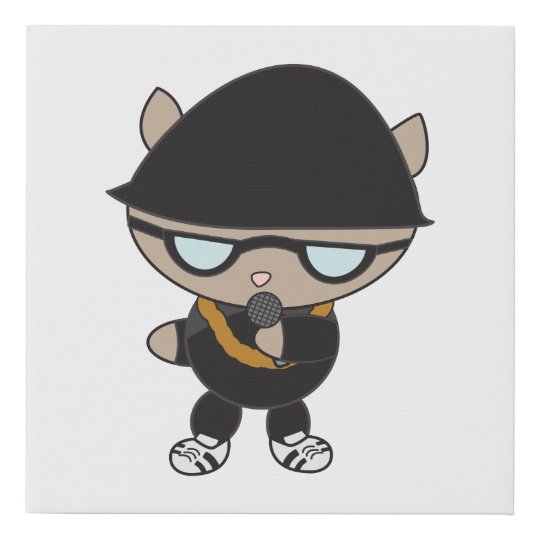 Rapper Hip Hop Kitty Cat Faux Canvas Print Zazzle.co.uk