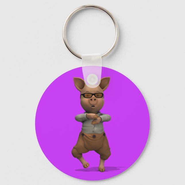 Rapper Pig Key Ring (Front)