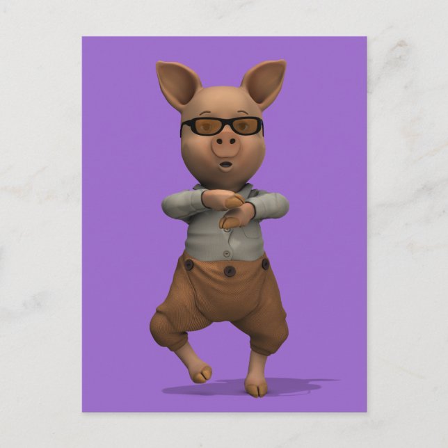 Rapper Pig Postcard (Front)