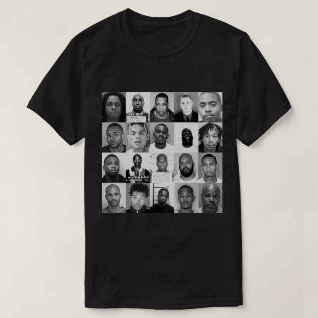 Rappers Mugshots Sticker.png T-Shirt (Design Front)