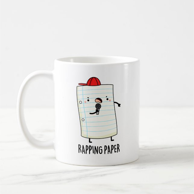 Rapping Paper Funny Wrapping Paper Pun  Coffee Mug (Left)