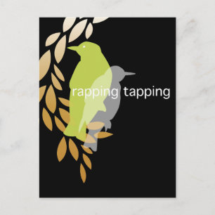 Rapping Tapping - Birds on Branch Postcard
