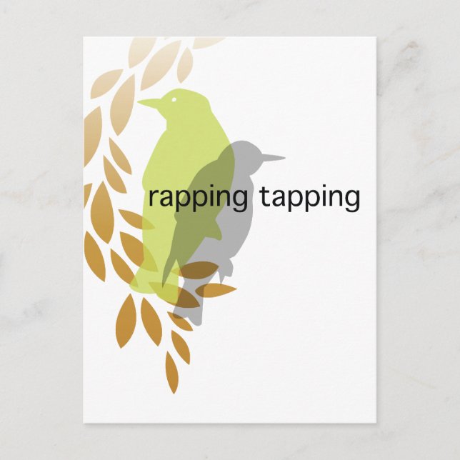 Rapping Tapping - Birds on Branch Postcard (Front)
