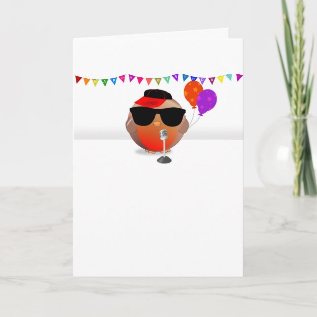 Rappy Birdy to you - Happy Birthday greeting card (Front)