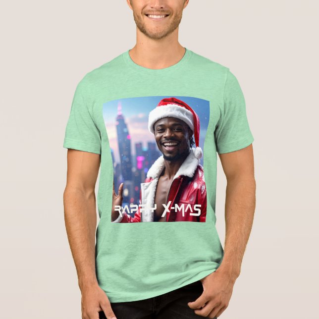 RAPPY X-MAS - Paper Plate Tri-Blend Shirt (Front)