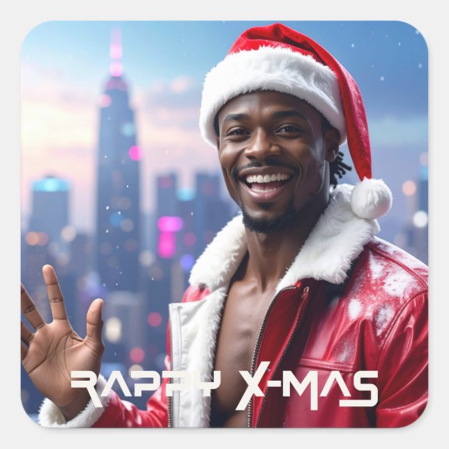RAPPY X-MAS SQUARE STICKER (Front)