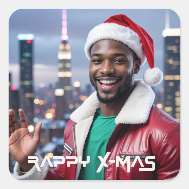RAPPY X-MAS SQUARE STICKER (Front)