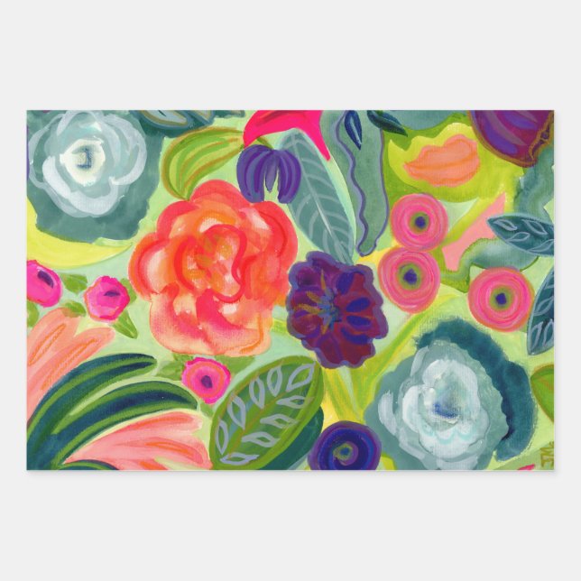 Rapsody Floral Gift Wrap Sheets (Front)