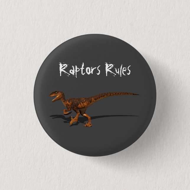 Raptor 1 3D 3 Cm Round Badge (Front)