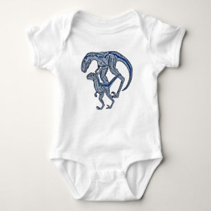 Raptor dinosaur infant newborn boy girl baby bodysuit