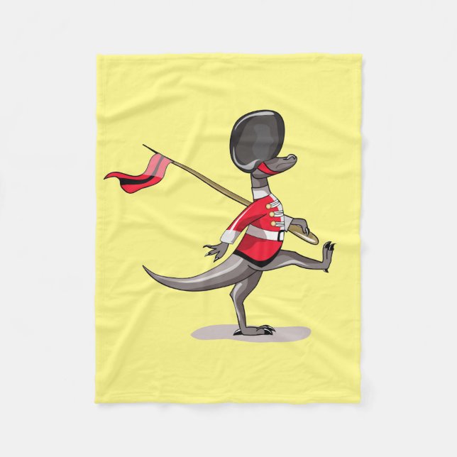 Raptor Dressed As A British Guard. Fleece Blanket (Front)