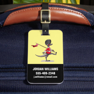 Raptor Dressed As A British Guard. Luggage Tag