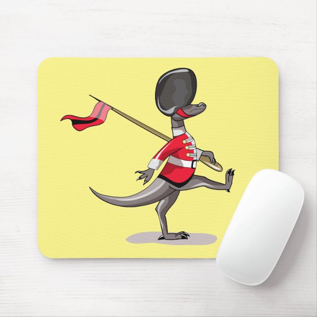 Raptor Dressed As A British Guard. Mouse Mat (With Mouse)
