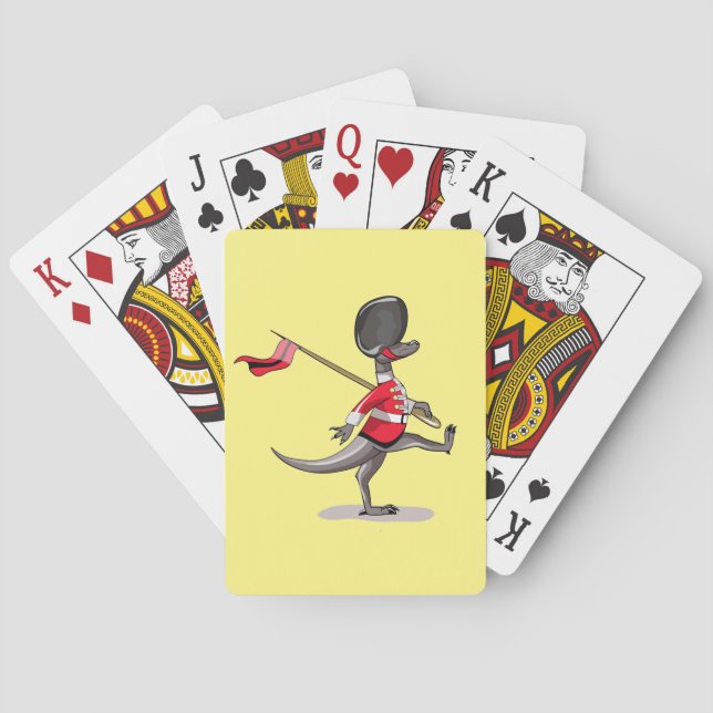 Raptor Dressed As A British Guard. Playing Cards (Back)