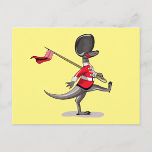 Raptor Dressed As A British Guard. Postcard