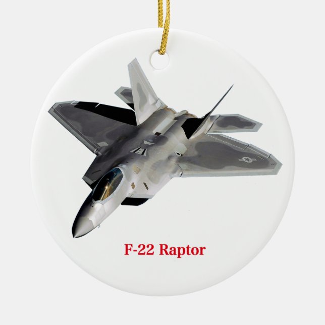 Raptor F-22 Ceramic Tree Decoration (Front)