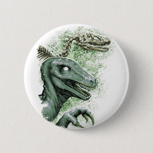 Raptor in Green 6 Cm Round Badge