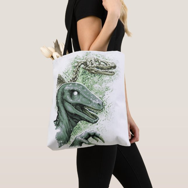 Raptor in Green Tote Bag (Close Up)