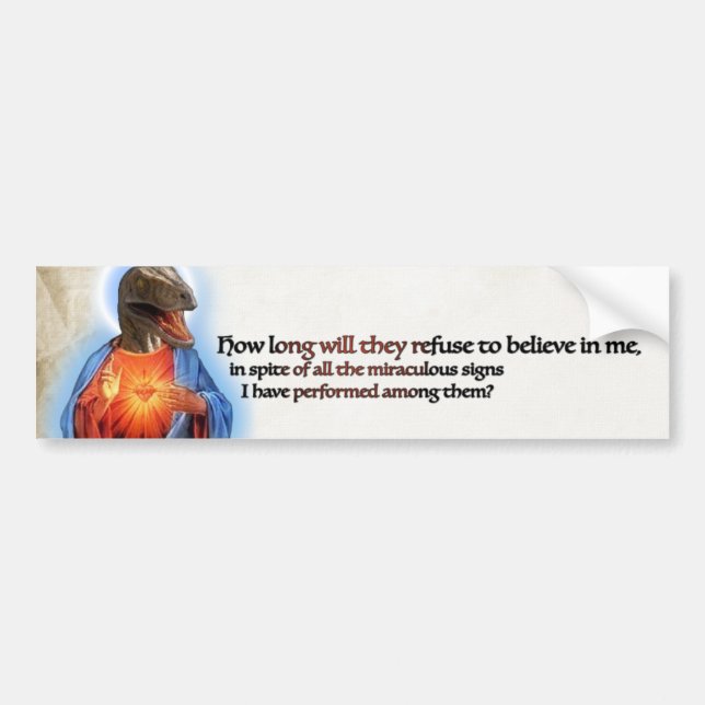 Raptor Jesus Bumper Sticker (Front)