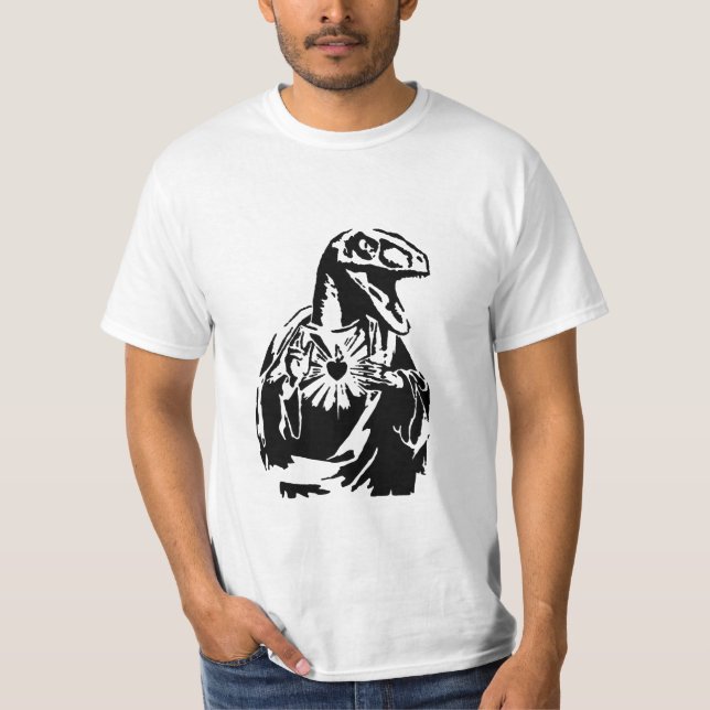 Raptor Jesus Stencil T-Shirt (Front)