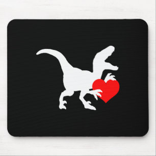 Raptor Love Valentines Day Gift Dino Raptor Heart  Mouse Mat