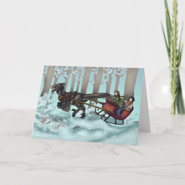 Raptor Sleigh Ride Card (Front)