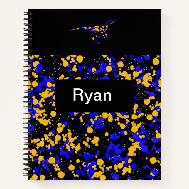Raptor Splattered Paint  Notebook (Front)