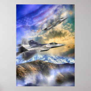 RAPTORS OVER AMERICA F22 JET POSTER
