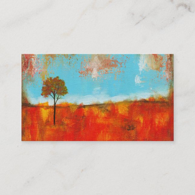 Rapture Abstract Landscape Tree Art Painting Business Card (Front)