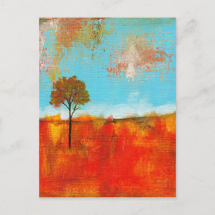 Rapture Abstract Landscape Tree Art Painting Postcard