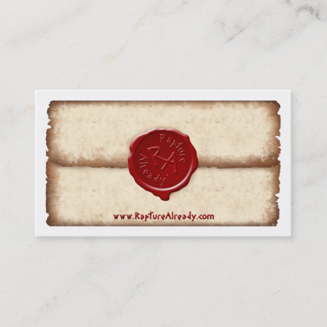 Rapture Already! Sealed Parchment Personal Card (Front)