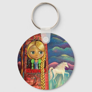 Rapunzel and the Unicorn Keychain